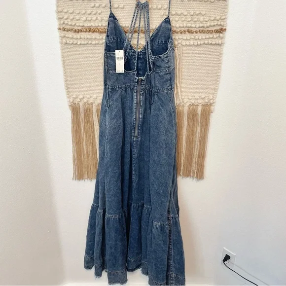 NWT Anthropologie Pilcro Bustier Denim Maxi Dress Size 6 - coffeafoods.com